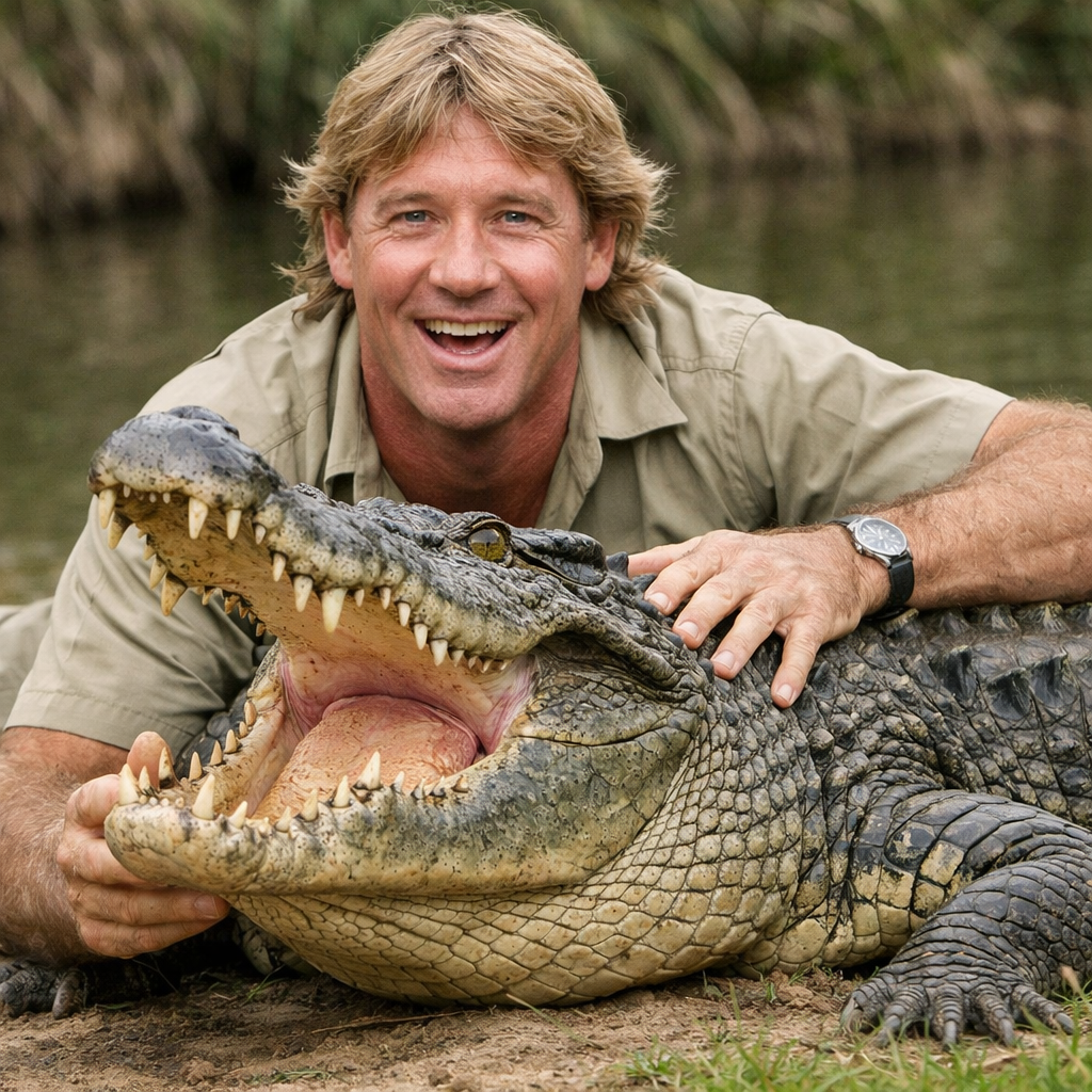 steve irwin with a crockdile